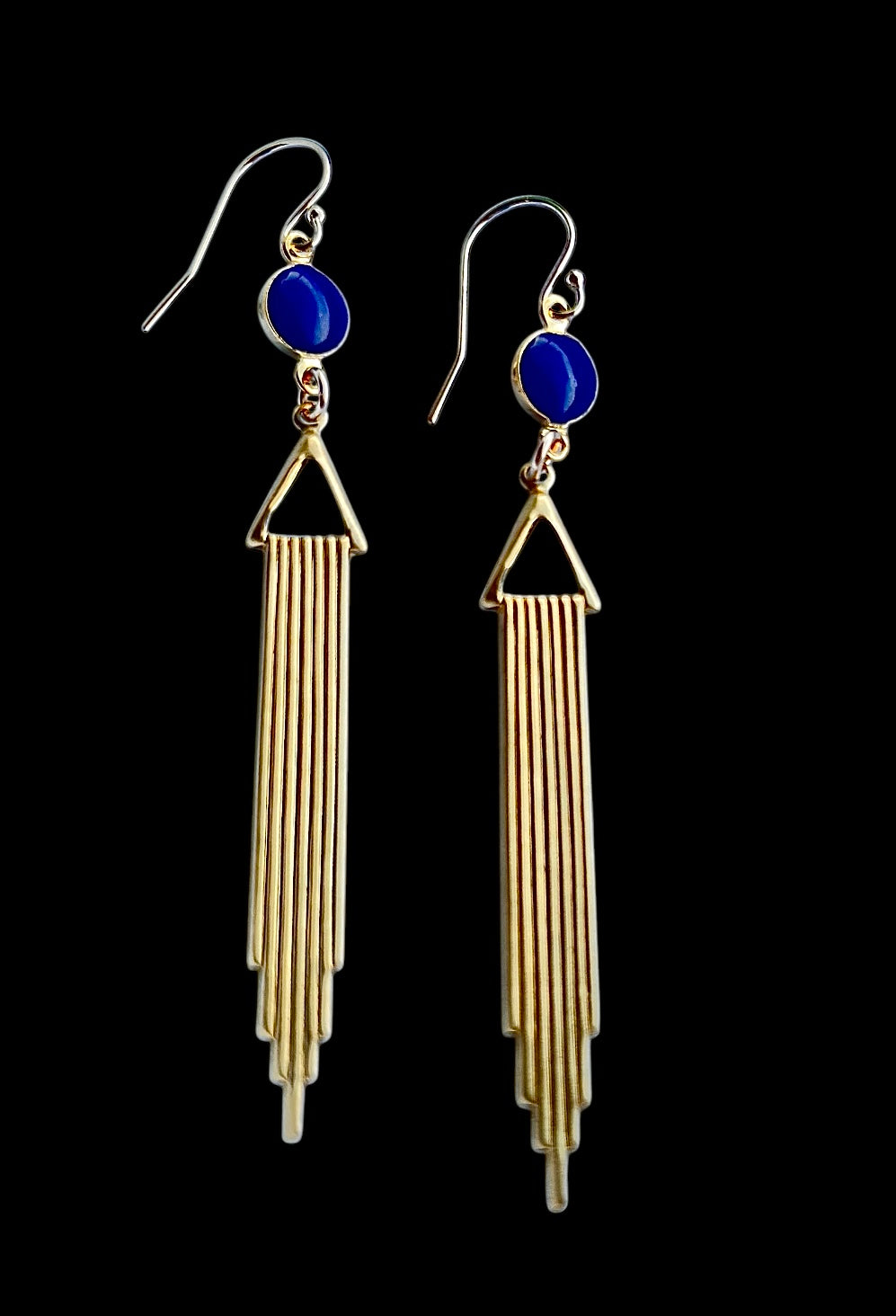 Navy Deco Danglers