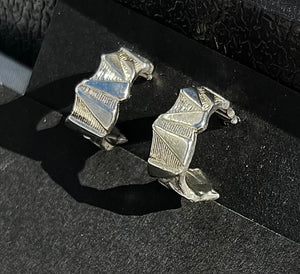 Geometric Huggies (Sterling)