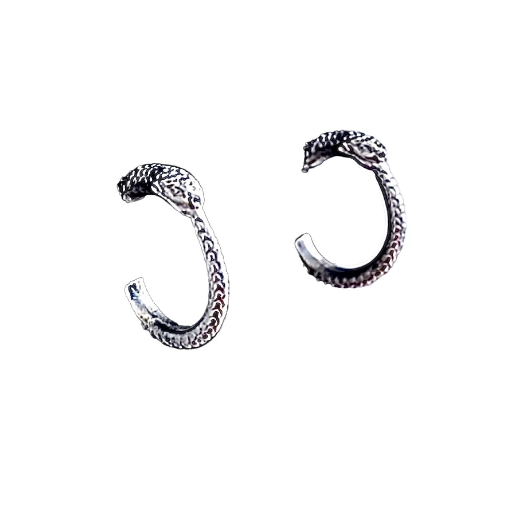 Ouroboros Earrings in sterling silver