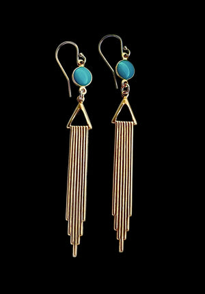 Aqua Deco Danglers